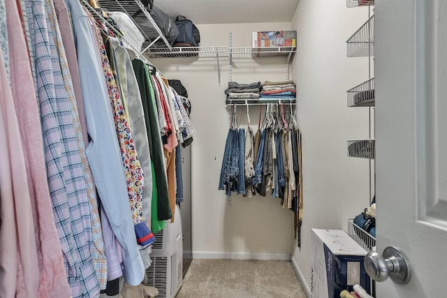 spacious closet with carpet floors