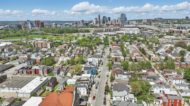 bird's eye view with a city view