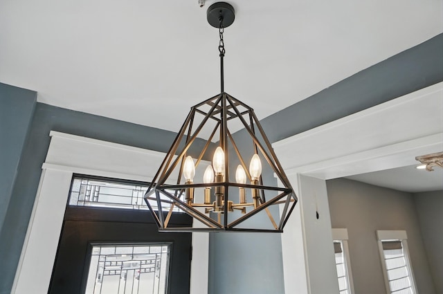 room details with a chandelier