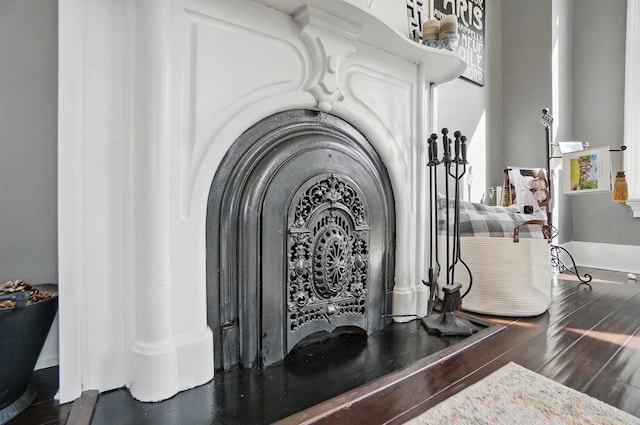 interior details featuring wood finished floors