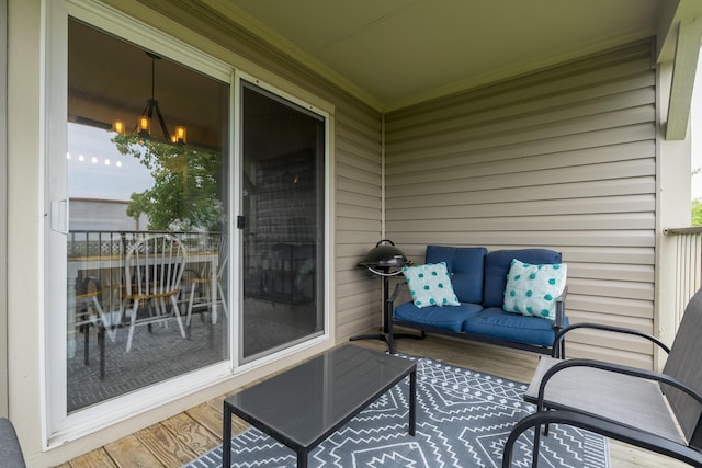 exterior space featuring an outdoor living space and healthy amount of natural light
