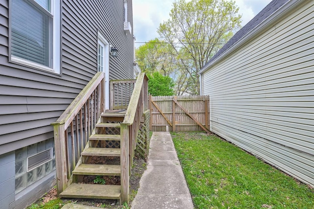 view of yard featuring fence