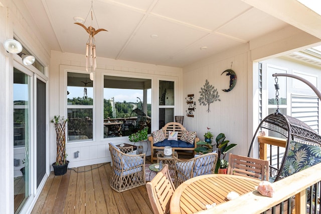 view of sunroom