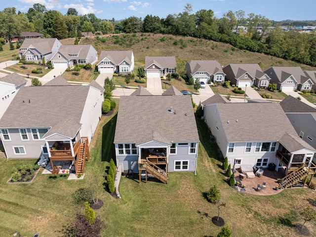 drone / aerial view with a residential view