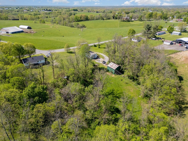 aerial view featuring a rural view