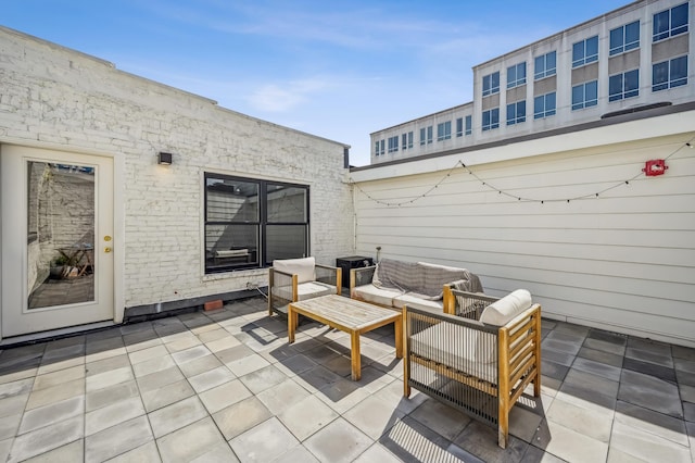 view of patio with an outdoor living space
