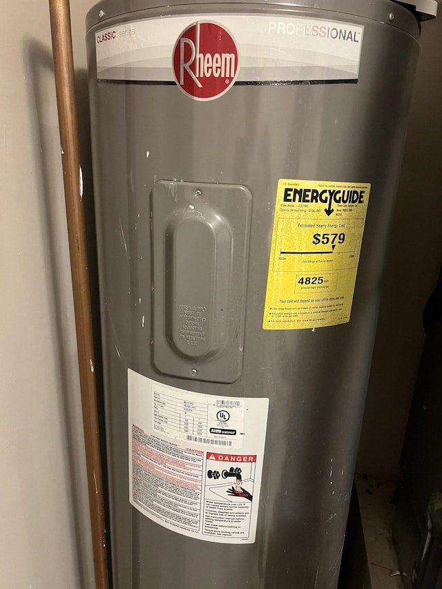 interior details with water heater