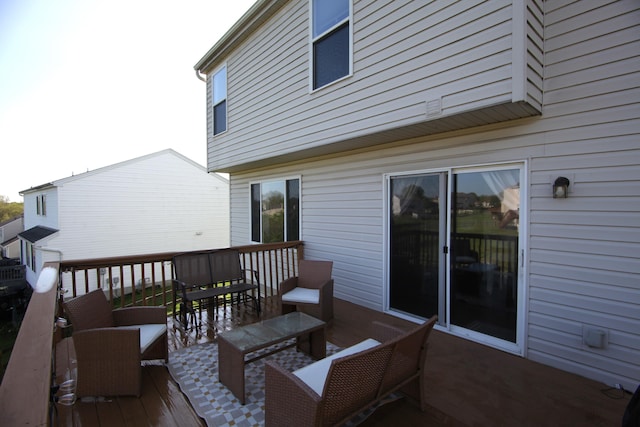 deck with an outdoor living space