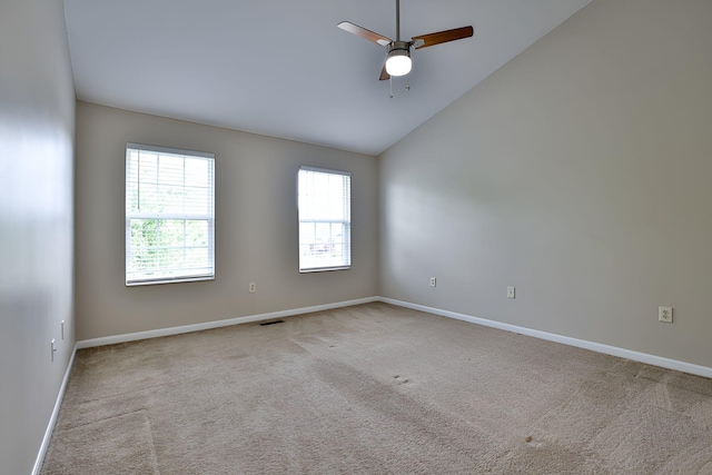 1609 Woodfield Ct, Hebron, KY 41048 - carpeted spare room with lofted ceiling and a ceiling fan
