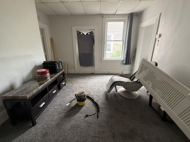 2749 Alexandria Ave, Covington, KY 41015 - living area featuring carpet flooring and a drop ceiling