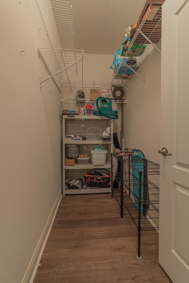 spacious closet with wood finished floors