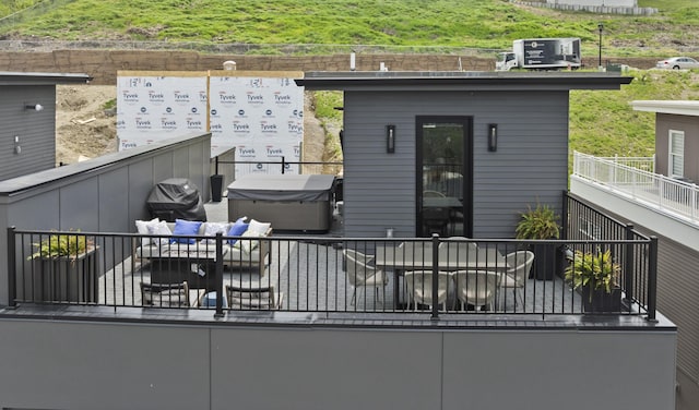 rear view of property featuring cooling unit