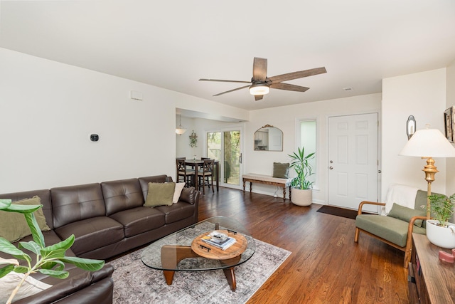 2810 Dry Ridge Ct, Villa Hills, KY 41017 - living room with a ceiling fan and wood finished floors