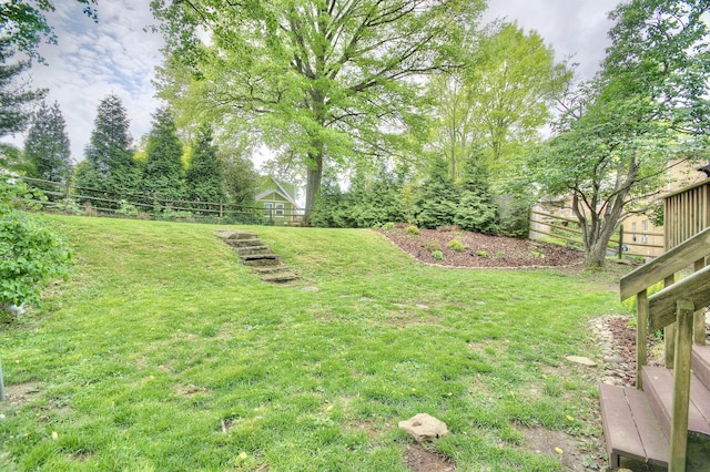 view of yard with fence