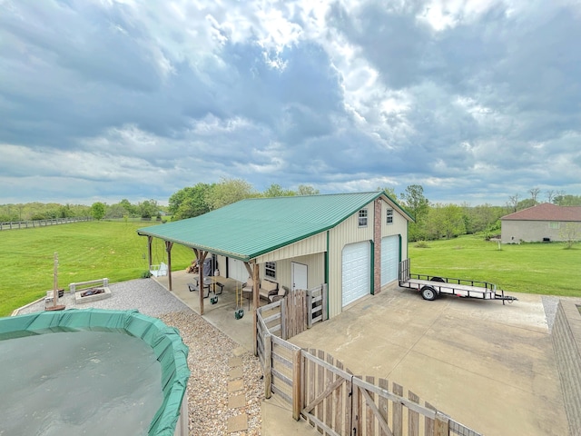garage with a detached garage