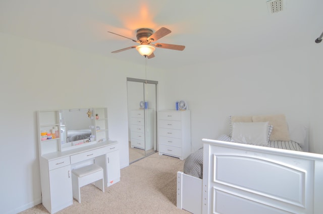 1376 Symbo Ln, Walton, KY 41094 - bedroom featuring ceiling fan, light carpet, and visible vents