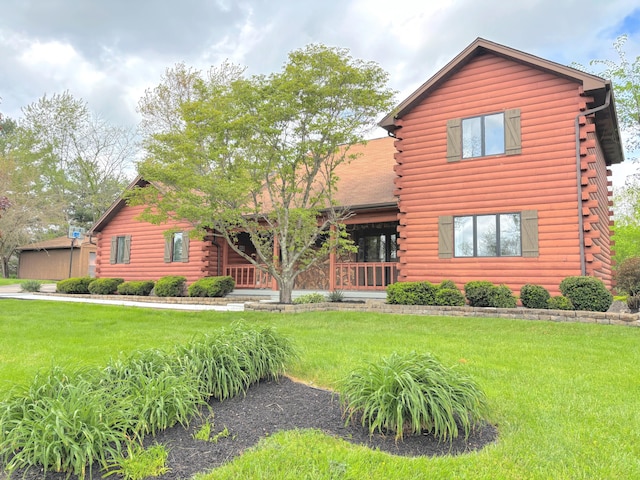 1376 Symbo Ln, Walton, KY 41094 - log cabin featuring a front lawn and log exterior