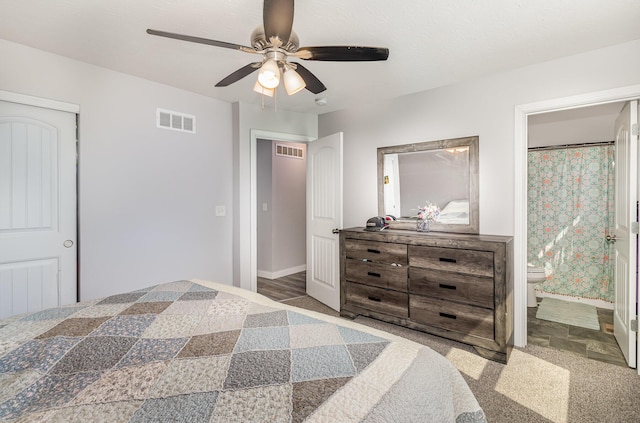 465 Eagle Creek Dr, Dry Ridge, KY 41035 - carpeted bedroom featuring visible vents, baseboards, and ensuite bath