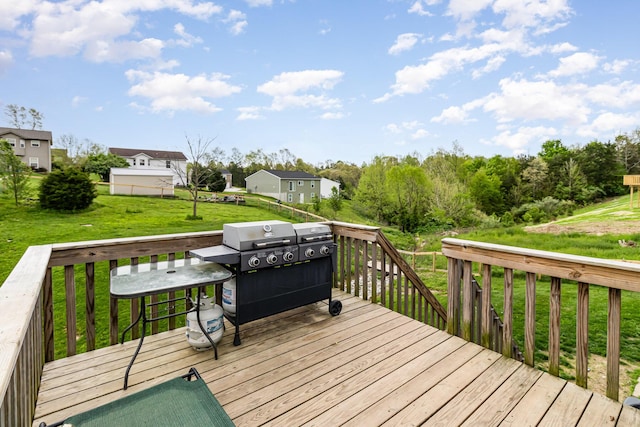 465 Eagle Creek Dr, Dry Ridge, KY 41035 - wooden terrace featuring a residential view and a yard