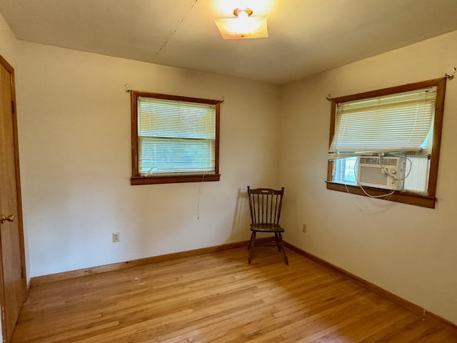 3390 Rector Rd, Morning View, KY 41063 - empty room with baseboards, light wood-style flooring, and cooling unit