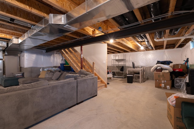 12062 Ambruzzi Dr, Walton, KY 41094 - unfinished below grade area with stairway