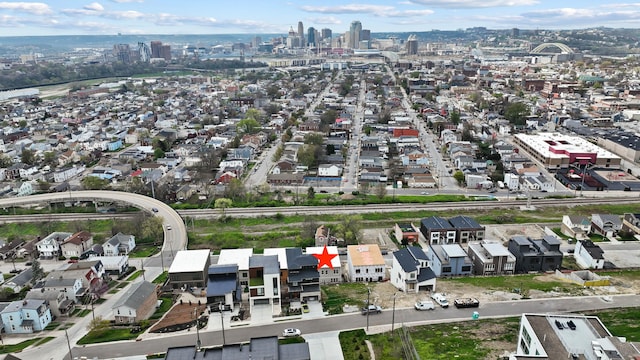 aerial view featuring a city view