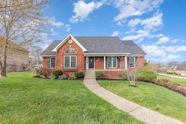 2600 Sunningdale Pl E, La Grange, KY 40031 - view of front of property featuring a front yard, brick siding, and a shingled roof