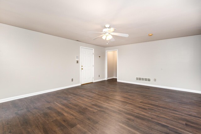 2600 Sunningdale Pl E, La Grange, KY 40031 - empty room with ceiling fan, baseboards, and dark wood finished floors
