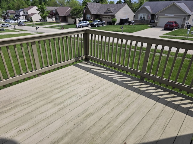 2964 Holly Hill Dr, Burlington, KY 41005 - wooden terrace featuring a yard, driveway, a residential view, and a garage