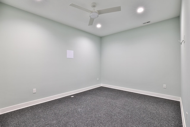 1200 Vistapointe Dr, Covington, KY 41011 - unfurnished room featuring recessed lighting, ceiling fan, and dark colored carpet