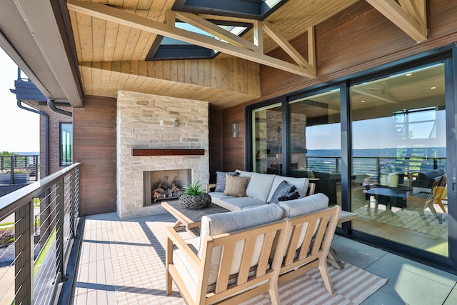 1200 Vistapointe Dr, Covington, KY 41011 - view of patio / terrace featuring an outdoor living space with a fireplace