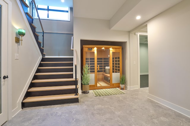 1200 Vistapointe Dr, Covington, KY 41011 - staircase featuring a relaxing sauna and recessed lighting