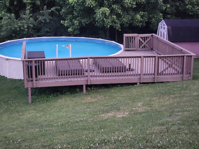 47 Nicole Dr, Independence, KY 41051 - swimming pool with a wooden deck and a lawn