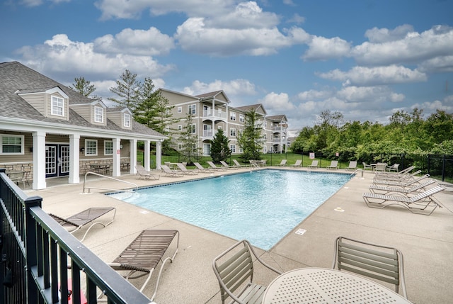 517 Ivy Ridge Dr, Cold Spring, KY 41076 - community pool with fence, a patio area, french doors, and an outdoor structure