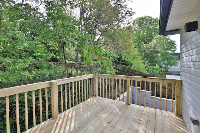deck featuring fence