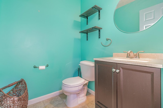 850 Stablewatch Dr, Independence, KY 41051 - half bath featuring toilet, baseboards, vanity, and tile patterned flooring