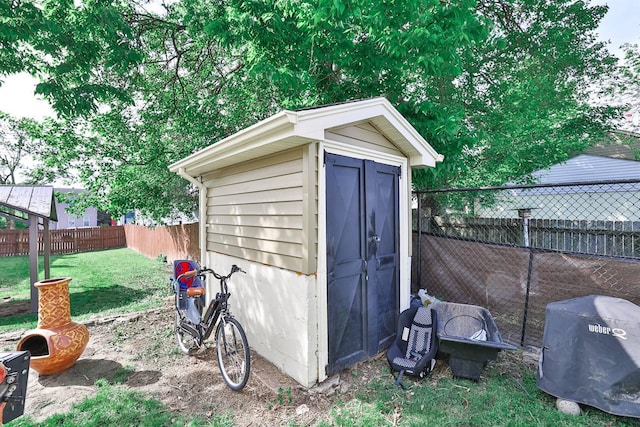 view of shed