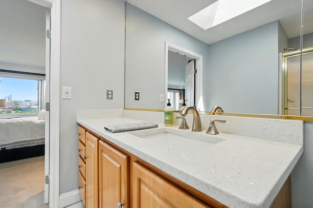 516 Western Ave, Covington, KY 41011 - full bathroom with a skylight, vanity, ensuite bathroom, and an enclosed shower