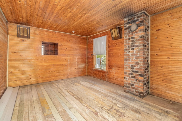 7595 Willow Lenoxburg Rd, Foster, KY 41043 - empty room with wooden walls, hardwood / wood-style flooring, and wood ceiling