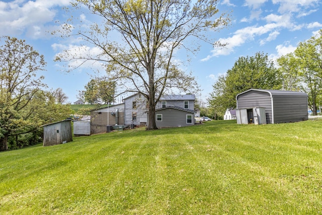 7595 Willow Lenoxburg Rd, Foster, KY 41043 - view of green lawn featuring a storage unit and an outdoor structure