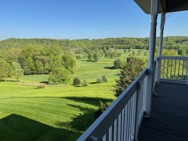 410 Links View Dr, Butler, KY 41006 - balcony featuring a wooded view