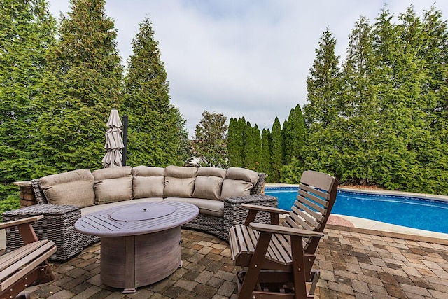 2282 Treetop Ln, Hebron, KY 41048 - view of patio with an outdoor living space and an outdoor pool