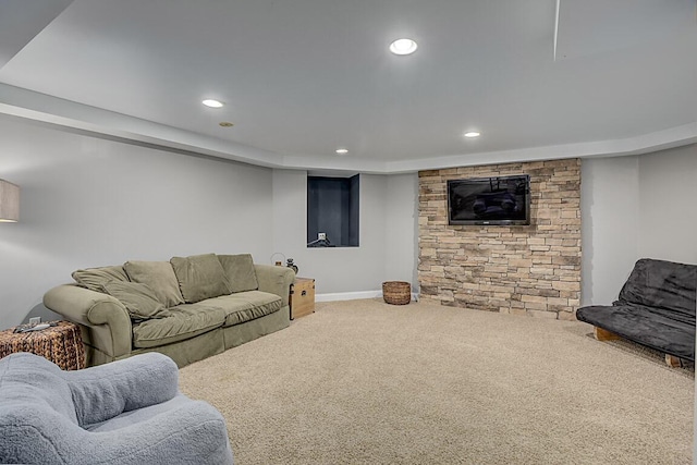 2282 Treetop Ln, Hebron, KY 41048 - living room with carpet floors, recessed lighting, and baseboards