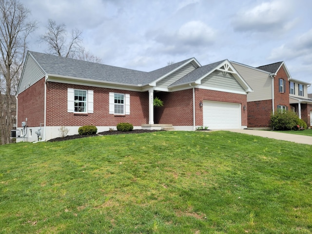 6403 Arabian Dr, Independence, KY 41051 - single story home featuring brick siding, an attached garage, concrete driveway, and a front lawn