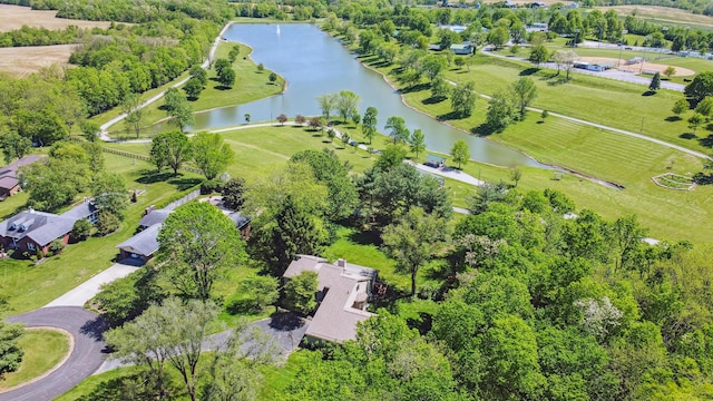 aerial view of property's location featuring a large body of water