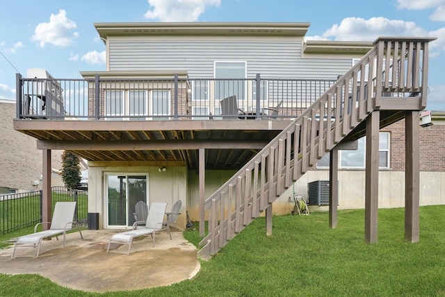 574 Ravensridge Ct, Alexandria, KY 41001 - back of property featuring a patio, a wooden deck, and stairway