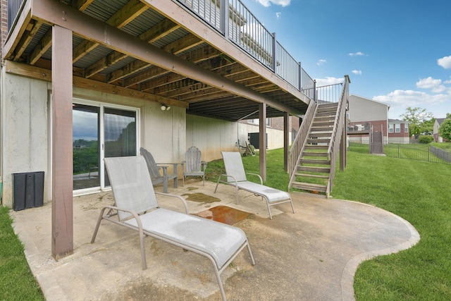 574 Ravensridge Ct, Alexandria, KY 41001 - view of patio with stairway and cooling unit