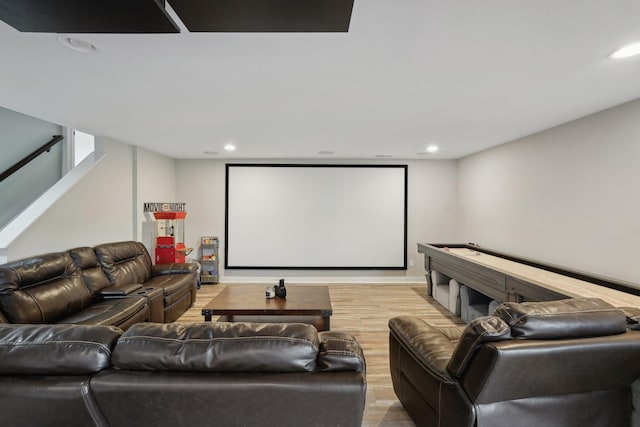 574 Ravensridge Ct, Alexandria, KY 41001 - cinema room featuring light wood-type flooring and recessed lighting
