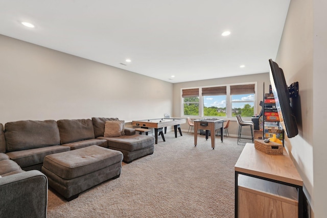 574 Ravensridge Ct, Alexandria, KY 41001 - living room with light carpet, recessed lighting, and baseboards