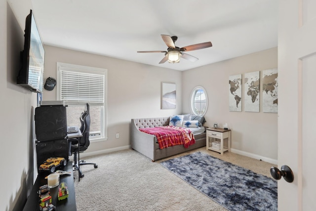 574 Ravensridge Ct, Alexandria, KY 41001 - bedroom with carpet floors, baseboards, and a ceiling fan